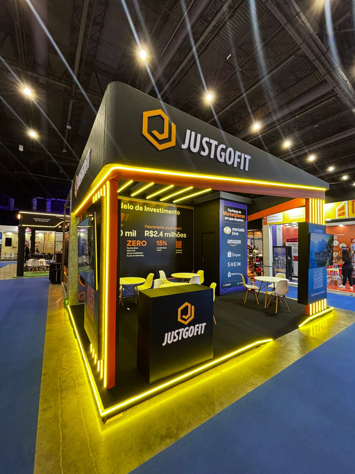 Stand JustGoFit montado pela BH Cenografia